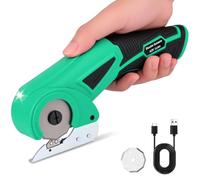 Ciseaux Électriques Sans Fil 4V avec Batterie 2000mAh, 2 Lames Auto-Affûtantes, Cutter Electrique Universel pour Carton, Tapis, Cuir, Feutre, Plastique et Papier
