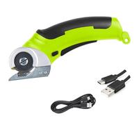 Ciseaux Électriques Sans Fil avec Lame, Coupe-Rotative per Tissus et Textiles, Mini Cutter Couture avec Batterie Intégrée, Couper Tranchantes pour Tapis, élagage, Plastique, Carton, Cuir, Vert