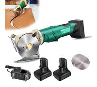 Ciseaux Electriques Tissu avec Verrouillage de Sécurité & 2 Têtes de Coupe - Cutter Électrique Rotatif pour Artisanat Couture Carton Cuir
