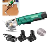 Ciseaux Electriques Tissu avec Verrouillage de Sécurité & 2 Têtes de Coupe - Cutter Électrique Rotatif pour Artisanat Couture Carton Cuir
