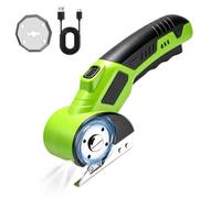Ciseaux Électriques Tissu Couture 4V 2000mAh Rechargeable avec Lames et LED | Universel Cutter Ciseaux Électriques Rotatifs Sans Fil pour Coupe Carton, Tissu, Cuir et Moquette
