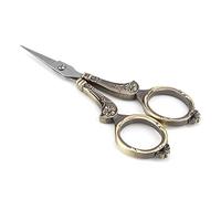 Ciseaux en acier inoxydable vintage pour couper l'artisanat en broderie classique: outil et efficace pour habiller le tissu - 11 cm bronze (Huit marques découpées en bronze)