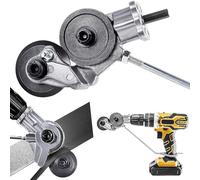 Ciseaux en métal pour perceuse électrique - Pince à grignoter pour tournevis sans fil, double tête de coupe, coupe-tôle pour tournevis sans fil, avec adaptateur et installation