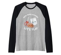 Ciseaux en Papier Kawaii Mignons avec Dicton Amusant Let's Play Manche Raglan