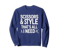 Ciseaux et Style, That's I Need Funny Hairstylist Sweatshirt, Unisexe pour Adultes, Bleu Marine, L