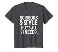 Ciseaux et Style, That's I Need Funny Hairstylist T-Shirt, Enfant, Chiné Foncé, 4 Ans