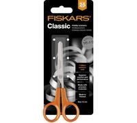 Fiskars Ciseaux Hobby, Longueur totale: 13 cm, Pour droitiers et gauchers, Lames en acier inoxydable/Poignées en plastique, Orange, Classic, 1005154