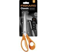 Fiskars Ciseaux professionnels pour tissu, Longueur totale: 25 cm, Pour droitiers, Lames en acier inoxydable/Poignées en plastique, Orange, Classic, 1005151