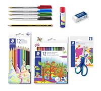 Ciseaux gaucher - Crayons et feutres - Colle - Gomme - Stylos