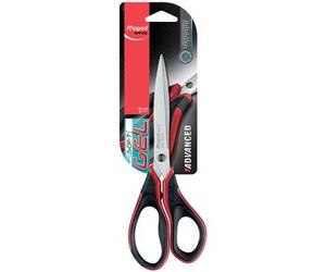 Ciseaux maped advanced gel acier inoxydable 210mm bouts pointus asymétrique poignées gel soft coloris rouge/noir