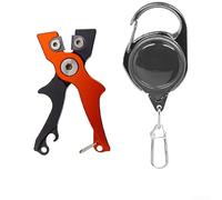 Ciseaux multifonctions 7 x 3,5 cm pour équipement de pêche (ensemble orange noir)