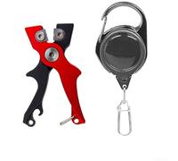 Ciseaux multifonctions pour matériel de pêche 7 x 3,5 cm (ensemble rouge et noir)
