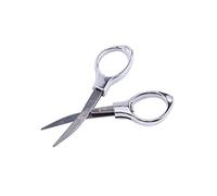 Ciseaux pliants Mini ciseaux pliants portables Ciseaux pliants en acier inoxydable Porte clés pliant Ciseaux de pêche Paquet de carte blister Ciseaux de voyage portables(argent)