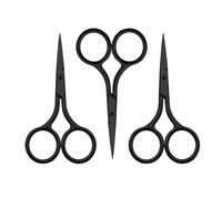Ciseaux Pointus Noirs En Acier Inoxydable, Outils De Beauté, Ciseaux Pour Couper Les Sourcils, Ciseaux De Couture, 3 Pièces
