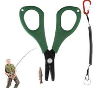 Ciseaux portables, ciseaux de pêche en acier inoxydable,Accessoires d'outils de pêche poignée antidérapante - Pince à ciseaux portative de 3.94 pouces, à fil tressé de, utilisation en