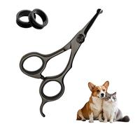Ciseaux pour Chiens, Animaux et Chats, pour Visage, Pattes, Oreilles, Yeux et Hanches, avec Pointes Rondes de Sécurité, Acier Inoxydable Revêtu de Titane, Longueur 5,3 Pouces