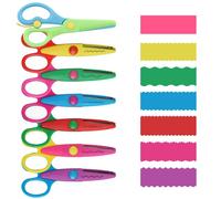 Ciseaux pour travaux manuels, 7 pièces pour enfants, ciseaux zigzag pour tissu, travaux manuels, printemps, entraînement préscolaire, enseignement artistique.