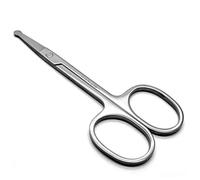 Ciseaux professionnels pour poils du visage, en acier inoxydable solide, ronds de sécurité pour sourcils, cils, poils du nez, oreilles, coupe de moustache