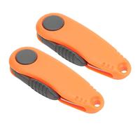 Ciseaux Rapides en Forme de Crevette, Mini Ciseaux de Badminton Tranchants, Trou de Suspension Portable en Acier Inoxydable 2 Pièces pour le Camping (Orange)
