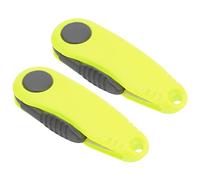 Ciseaux Rapides en Forme de Crevette, Mini Ciseaux de Badminton Tranchants, Trou de Suspension Portable en Acier Inoxydable 2 Pièces pour le Camping (Jaune Fluo)