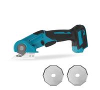 Ciseaux rotatifs électriques sans fil compatibles avec batterie Makita 18 V (sans batterie), ciseaux électriques à tissu avec verrouillage de sécurité et 2 lames, profondeur de coupe de 6 mm pour cuir