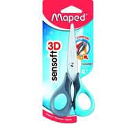 Ciseaux Sensoft 3D Symétriques MAPED - Anneaux Ergonomiques et Souples - Rose-Bleu/Noir-Bleu/Rouge-Jaune