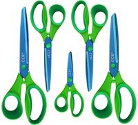 Ciseaux,Titane Bleu Plaqué Ensemble De Ciseaux Polyvalents,Lames Tranchantes,Poignée Confortable,Ttravaux Lourds Tels Que L'école,La Maison,Le Bureau,L'artisanat D'art,La Couture,Lot De 5