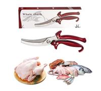 Ciseauxàviande en acier inoxydable,CiseauxàViande,CiseauxàVolaille,Pour Viande,Ciseaux à volaille pour poulet - Ciseaux à os - Rouge