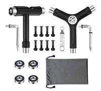 CiShow Lot de 15 outils de skateboard multifonctions tout-en-un - Outil en Y avec clé Allen et clé hexagonale - Accessoires de skateboard - Pour longboard, skateboard, scooter