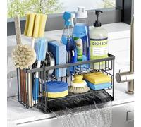 Cisily Organiseur d'évier de cuisine à 2 niveaux avec support flexible pour brosse à vaisselle, porte-éponge pour évier de cuisine, plan de travail, accessoires de décoration d'intérieur essentiels en
