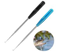 Cisixin 2 Pièces Dégorgeoir pour Peche, Acier Inoxydable Remover Poisson Crochet Portable Pêche Détacheur Dispositif De Dégagement Rapide Hameçon De Pêche Accessoires