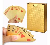 Cisixin 24K Feuille d'or de Poker - Jeu de Cartes plaquées Jeux de Table
