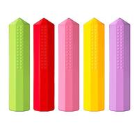 Cisixin 5pcs Articles Sensoriels à Mastiquer de Silicone, Bonnet à Crayons Créatif pour Enfants, Conçu pour la Dentition de Bébé, Colliers à Mâcher en Silicone Durables et Dolides