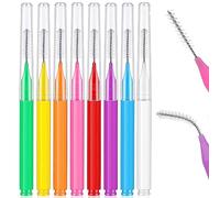 Cisixin 80 pcs Brosses à Dents Hygiéniques, Brosse à Dents Pour Nettoyer Entre les Dents, Brosse à Dents Portable avec Capuchon, 8 Couleurs