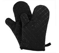 Cisixin Gants de Four Résistante à la Chaleur, Gants de Cuisine Antidérapant pour Cuisiner, Barbecue, Cuisson (Noir)