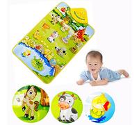Cisixin Jeu Musical Mat Apprentissage avec Divers Animal Sonne - Tapis de Gym Animaux de Ferme Jouet pour Bébé Enfants, 60cm x 40cm