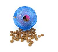 Cisixin Jouet Interactif pour Chien, Boule de Nourriture pour Chien, Balle Durable à Mâcher pour l'Entraînement et Dents de Nettoyage, Bleu
