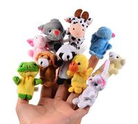 Cisixin Lot de 10 Types différents Marionettes a Doigts en Forme d'animaux en Velours Doux pour Enfants Bébé