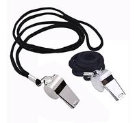 Cisixin Lot de 2 sifflets en Acier Inoxydable avec lanière pour entraîneur, Arbitre, Professeur de Gym