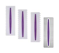 Cisixin Lot de 4 Gâteau Grattoir Glaçage, Grattoir à Crème Spatules à Fondant Outils de Pâtisserie
