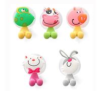Cisixin Lot de 5 Pièces Supports Porte de Brosse à Dents avec Ventouse en Forme de Animal Cartoon