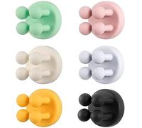 Cisixin Lot de 6 Crochets Adhésifs en Silicone, Porte-Brosse à Dents, Crochets Adhésifs Multifonctionnels pour la Salle de Bain, la Cuisine, Le Bureau, etc.