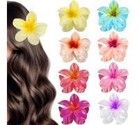 Cisixin Lot de 8 pinces à cheveux en forme de fleur - Tenue solide - Jolies pinces à cheveux pour femmes et filles - Antidérapantes (colorées)