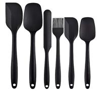 Cisixin Set de 6 Spatules en Silicone, Ustensiles de Cuisine, Spatules Antiadhésives en Caoutchouc pour Cuisiner, Cuire et Remuer.