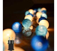 Ciskotu 3,8 m 20 LED guirlande lumineuse Lampions d'intérieur, guirlandes lumineuses pour chambre d'enfant avec prise Cotton Ball pour Noël, fête, jardin, terrasse
