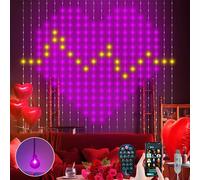 Ciskotu Curtain Lights, 86+ modes LED Rideau Lumineux intelligents, motif dynamique avec 400 LEDs, étanche IP65, Bande LED pour Chambre Coucher, décoration de Noël (2 x 2 m)