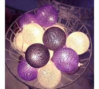 Ciskotu Guirlande Lumineuse Coton Boules Batteries - 3,3M 20 LED Chaîne Lumière Avec Prise pour Chambre Rideau Fête Noël Anniversaire Halloween Mariage Chambre de Bébé Romantique Décor