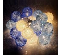Ciskotu Guirlande Lumineuse Coton Boules Batteries - 3,3M 20 LED Chaîne Lumière Avec Prise pour Chambre Rideau Fête Noël Anniversaire Halloween Mariage Chambre de Bébé Romantique Décor
