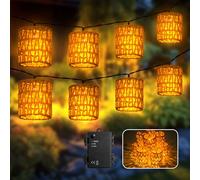 Ciskotu Guirlande Lumineuse Exterieure, 3M 10 Lanterne Guirlande Lumineuse Pile avec Timer, Étancheité IP44, pour le Balcon, Jardin, Noël Décoration