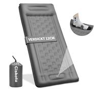 Ciskotu Matelas Isolant autogonflant 12 cm - Matelas Gonflable épais - avec Coussin - Matelas de Camping - pour Le Camping, la randonnée, la randonnée et Les Voyages en randonnée (Gris)